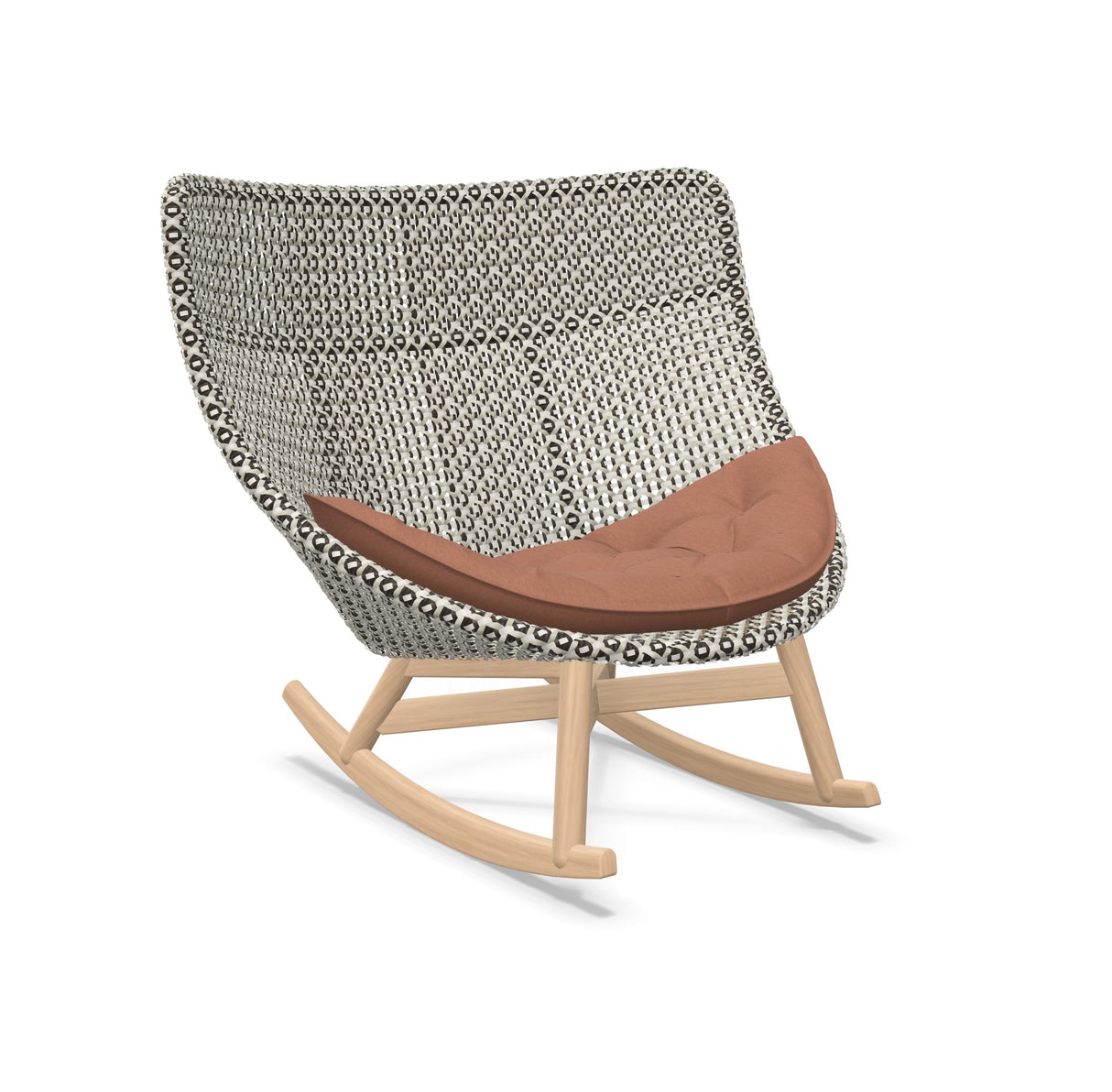 DEDON MBRACE Schaukelstuhl Teak Gestell - Geflecht Pepper