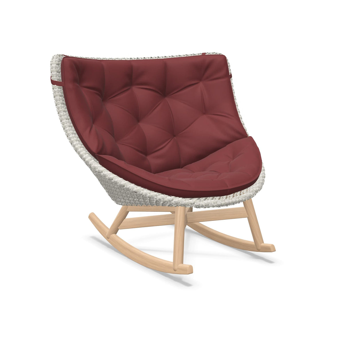 DEDON MBRACE Schaukelstuhl Teak Gestell - Geflecht Sea Salt