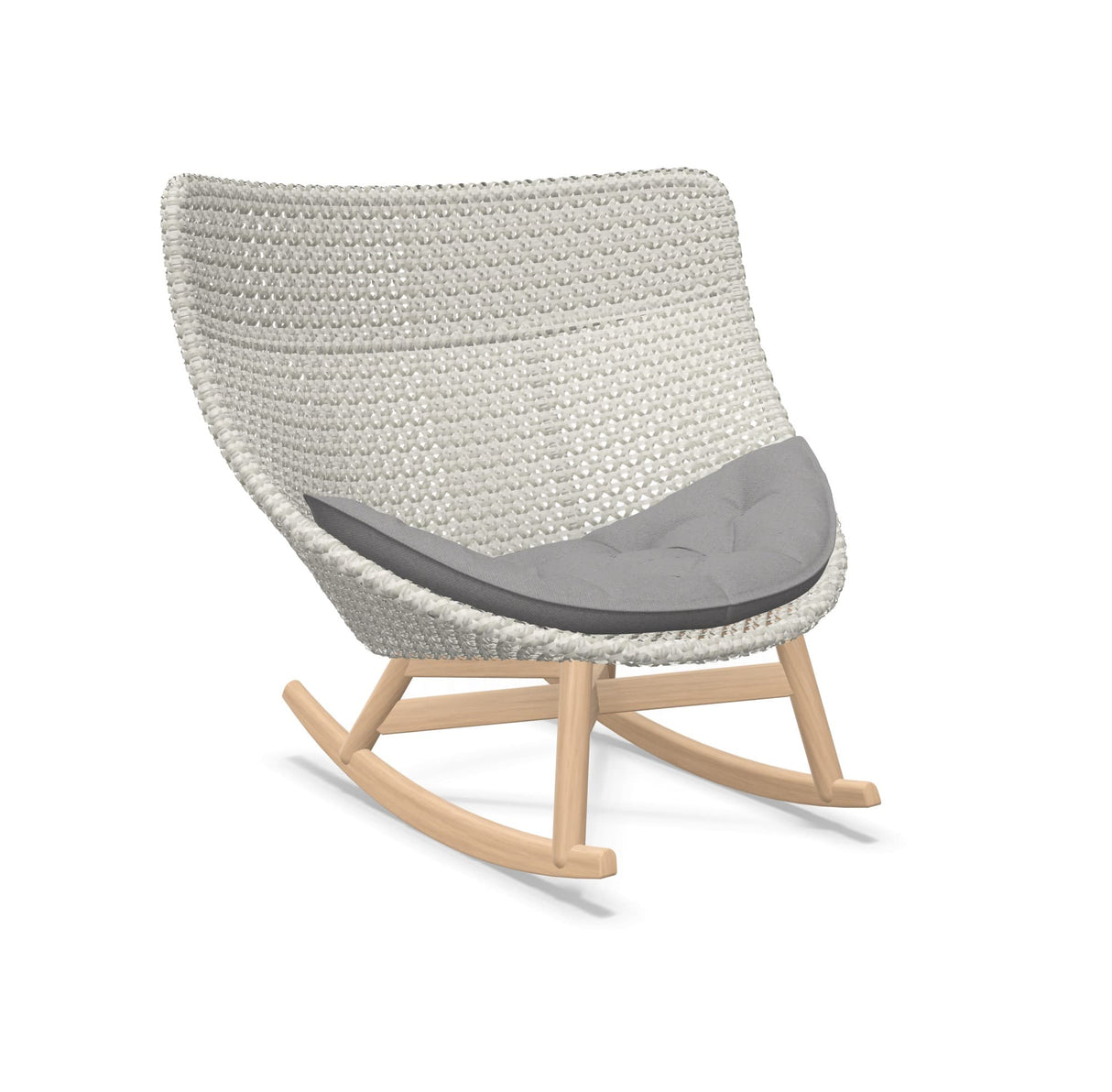 DEDON MBRACE Schaukelstuhl Teak Gestell - Geflecht Sea Salt