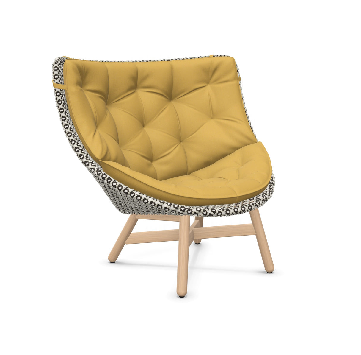 DEDON MBRACE Hochlehner Teak Gestell - Geflecht Pepper