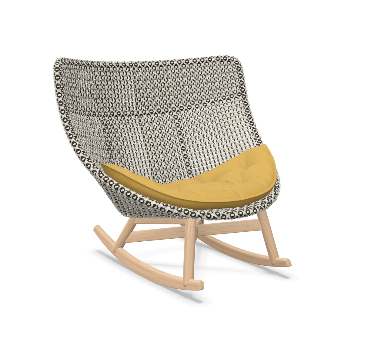 DEDON MBRACE Schaukelstuhl Teak Gestell - Geflecht Pepper