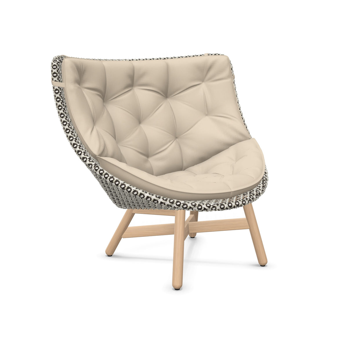 DEDON MBRACE Hochlehner Teak Gestell - Geflecht Pepper