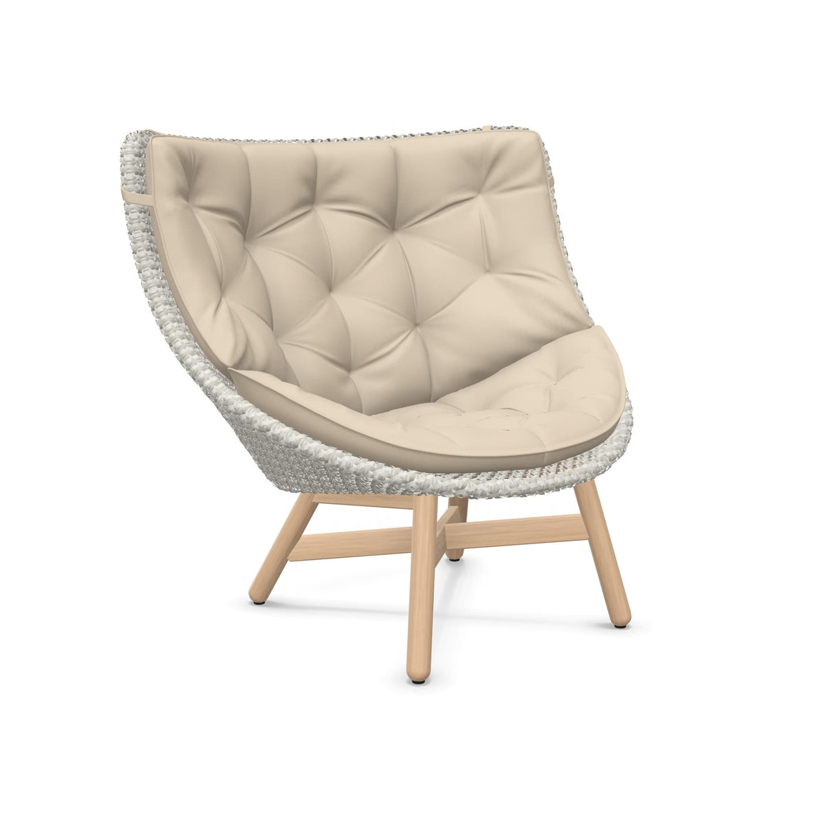 DEDON MBRACE Hochlehner Teak Gestell - Geflecht Sea Salt