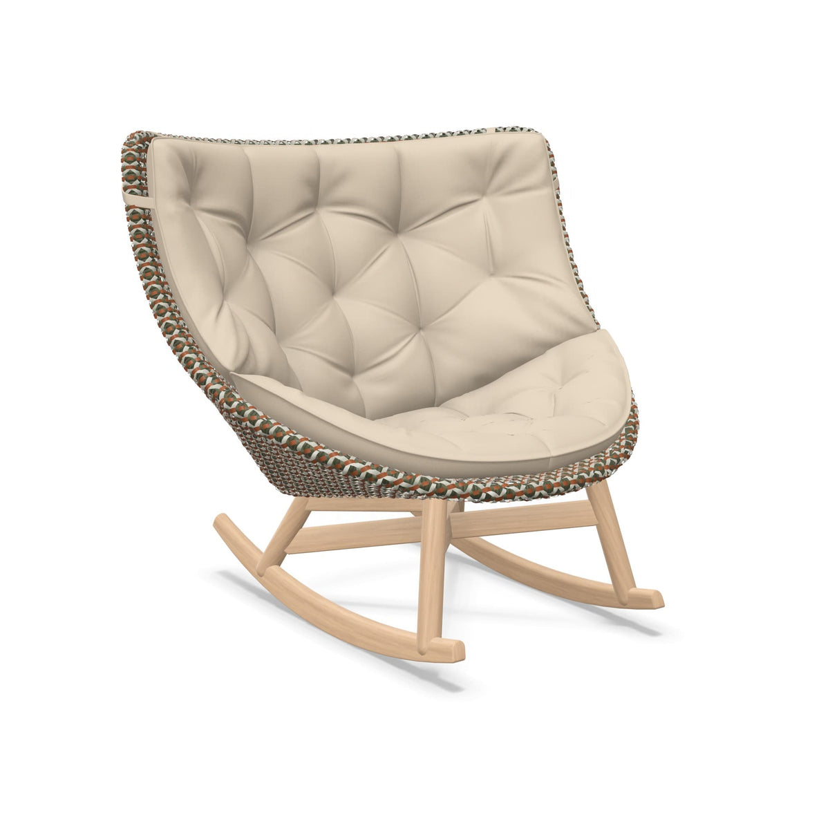 DEDON MBRACE Schaukelstuhl Teak Gestell - Geflecht Chestnut