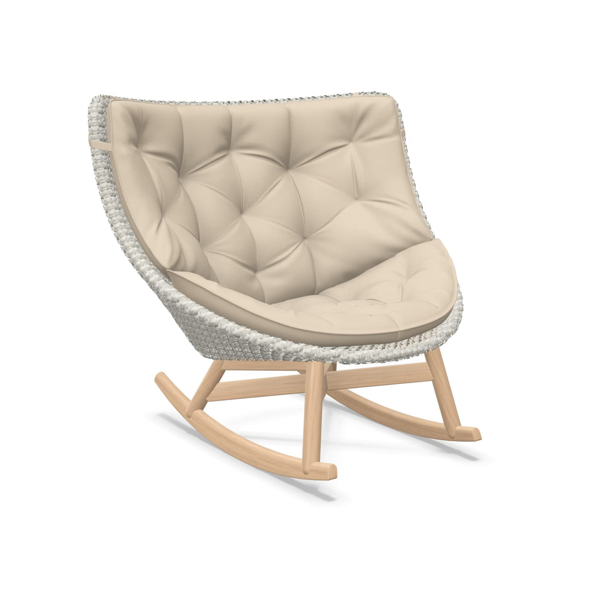 DEDON MBRACE Schaukelstuhl Teak Gestell - Geflecht Sea Salt