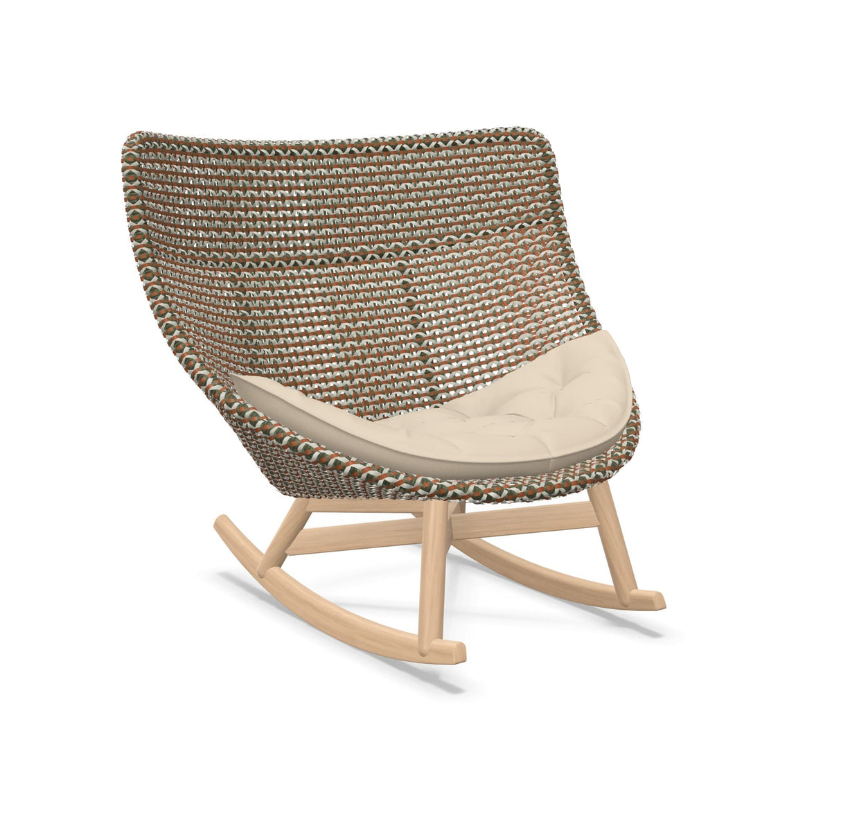 DEDON MBRACE Schaukelstuhl Teak Gestell - Geflecht Chestnut