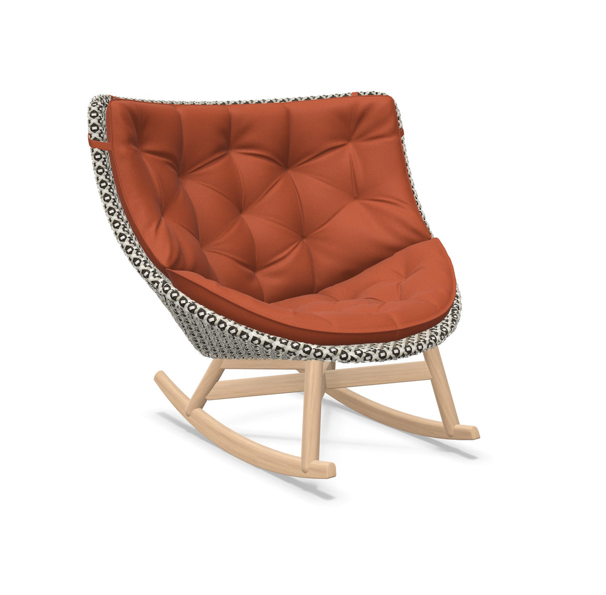 DEDON MBRACE Schaukelstuhl Teak Gestell - Geflecht Pepper