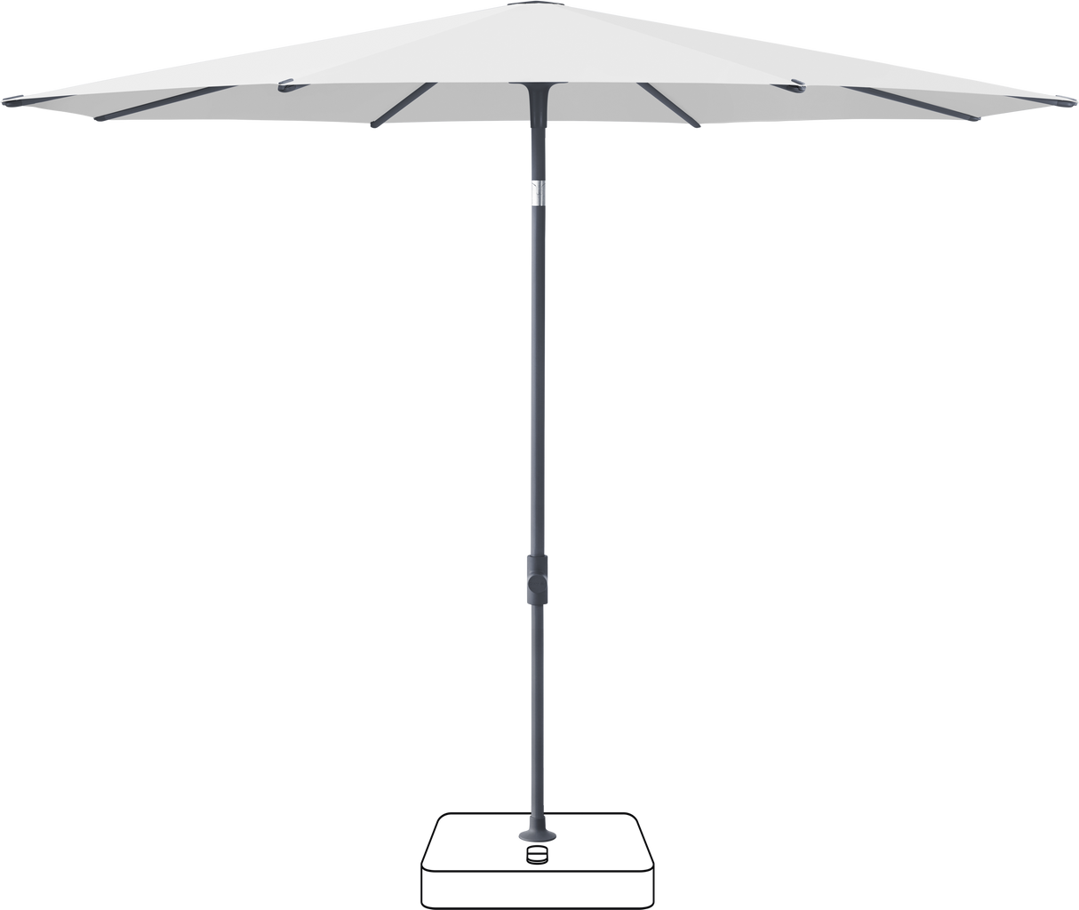 Glatz VITA Piana - Sonnenschirm - Gestell Aluminium, seidengrau oder anthrazit pulverbeschichtet, Ø 220, Ø 250 cm & Ø 300 cm