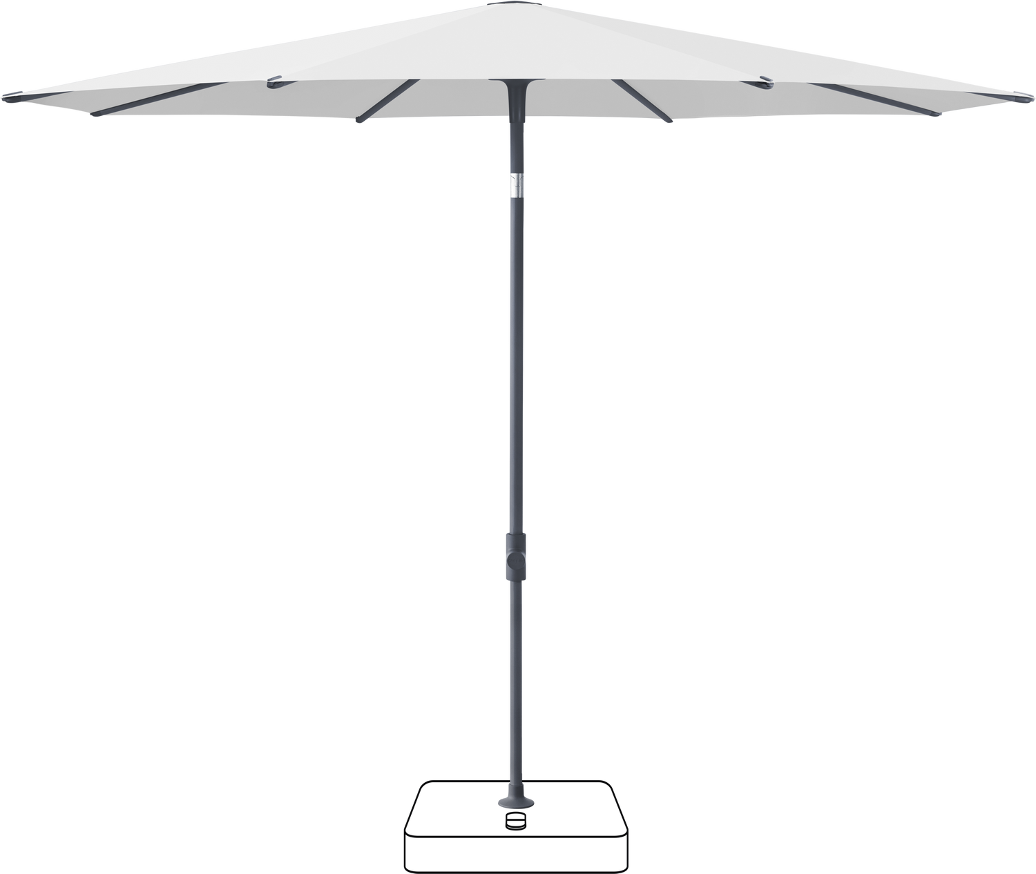 Glatz VITA Piana - Sonnenschirm - Gestell Aluminium, seidengrau oder anthrazit pulverbeschichtet, Ø 220, Ø 250 cm & Ø 300 cm