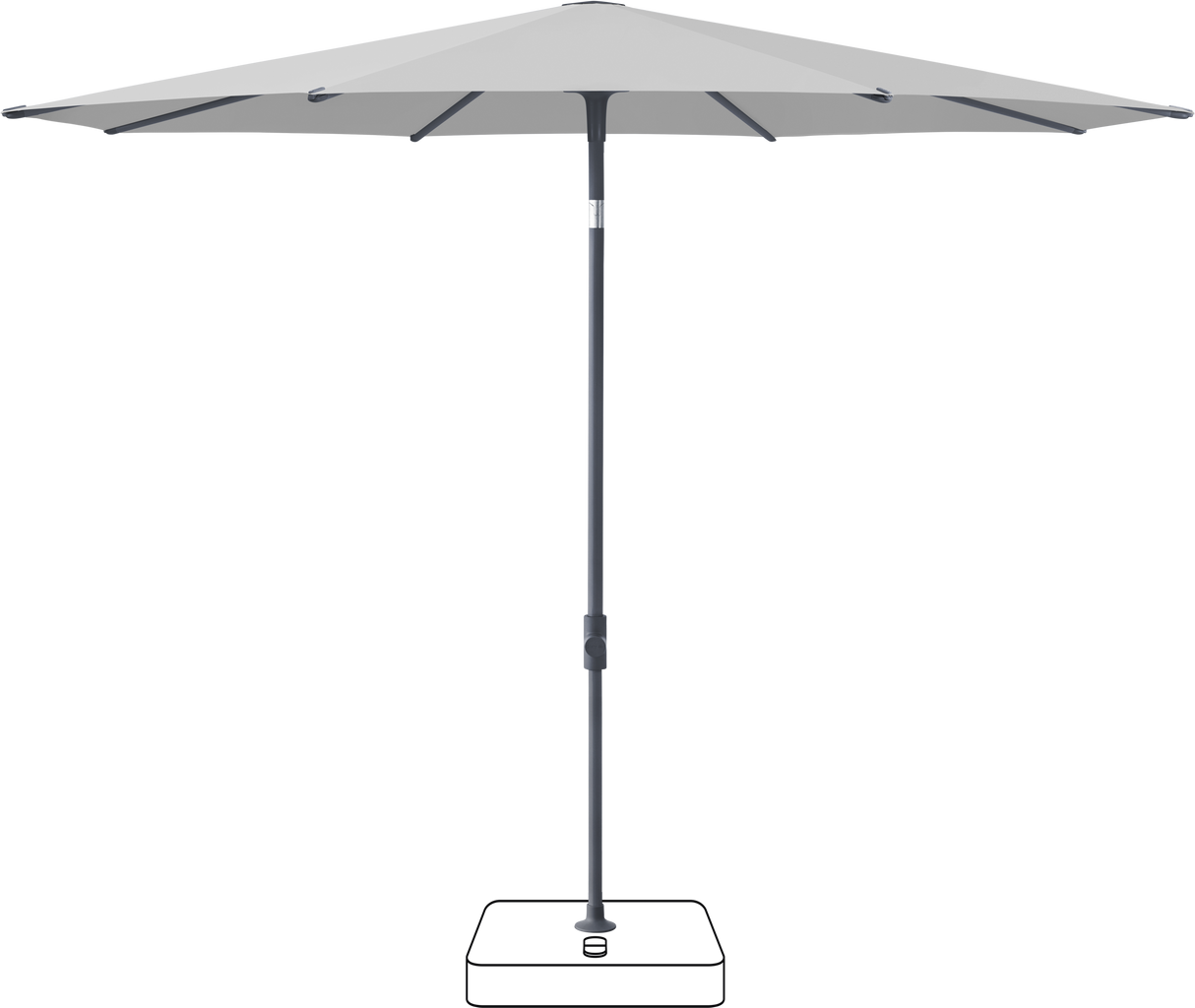 Glatz VITA Piana - Sonnenschirm - Gestell Aluminium, seidengrau oder anthrazit pulverbeschichtet, Ø 220, Ø 250 cm & Ø 300 cm