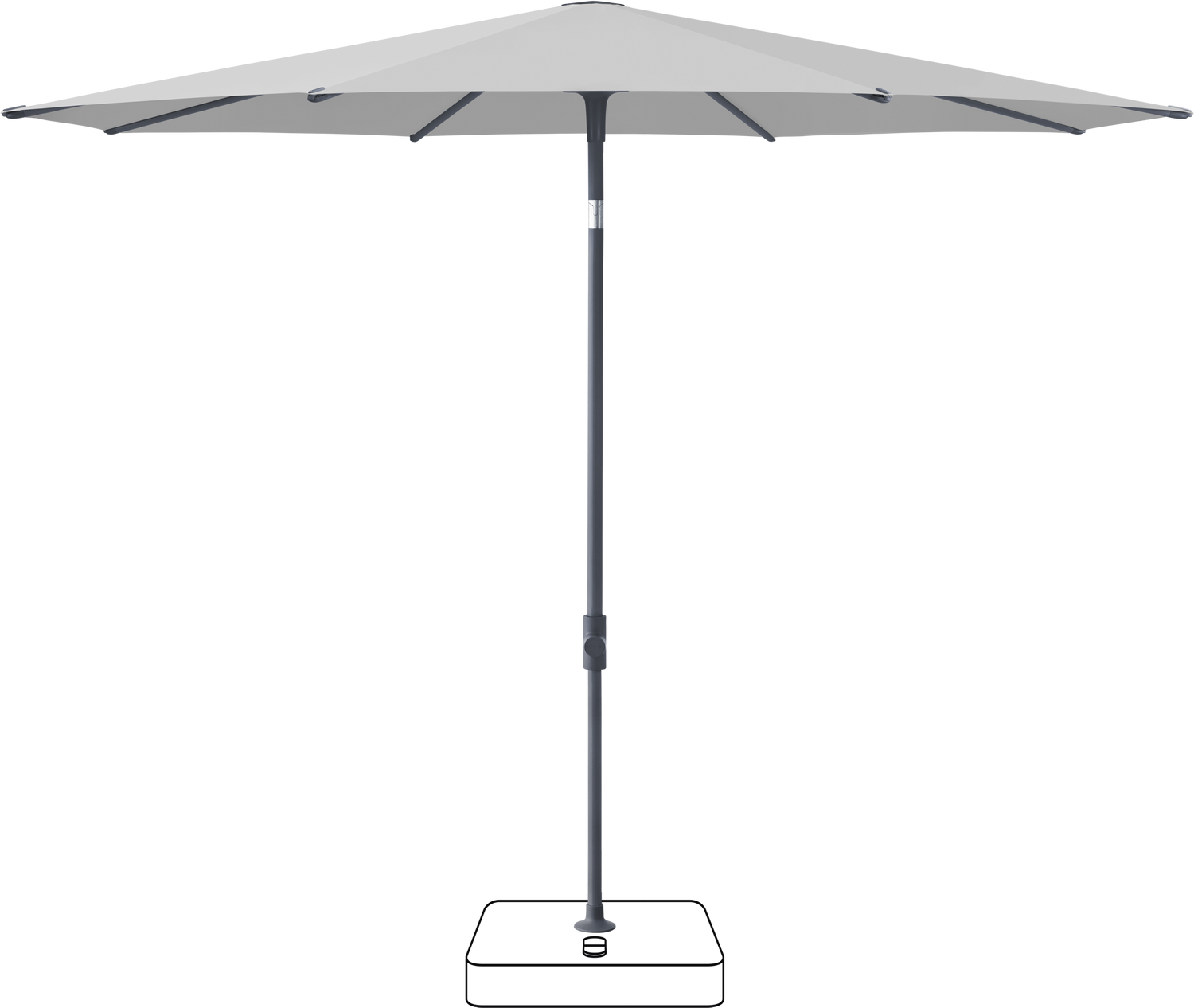 Glatz VITA Piana - Sonnenschirm - Gestell Aluminium, seidengrau oder anthrazit pulverbeschichtet, Ø 220, Ø 250 cm & Ø 300 cm