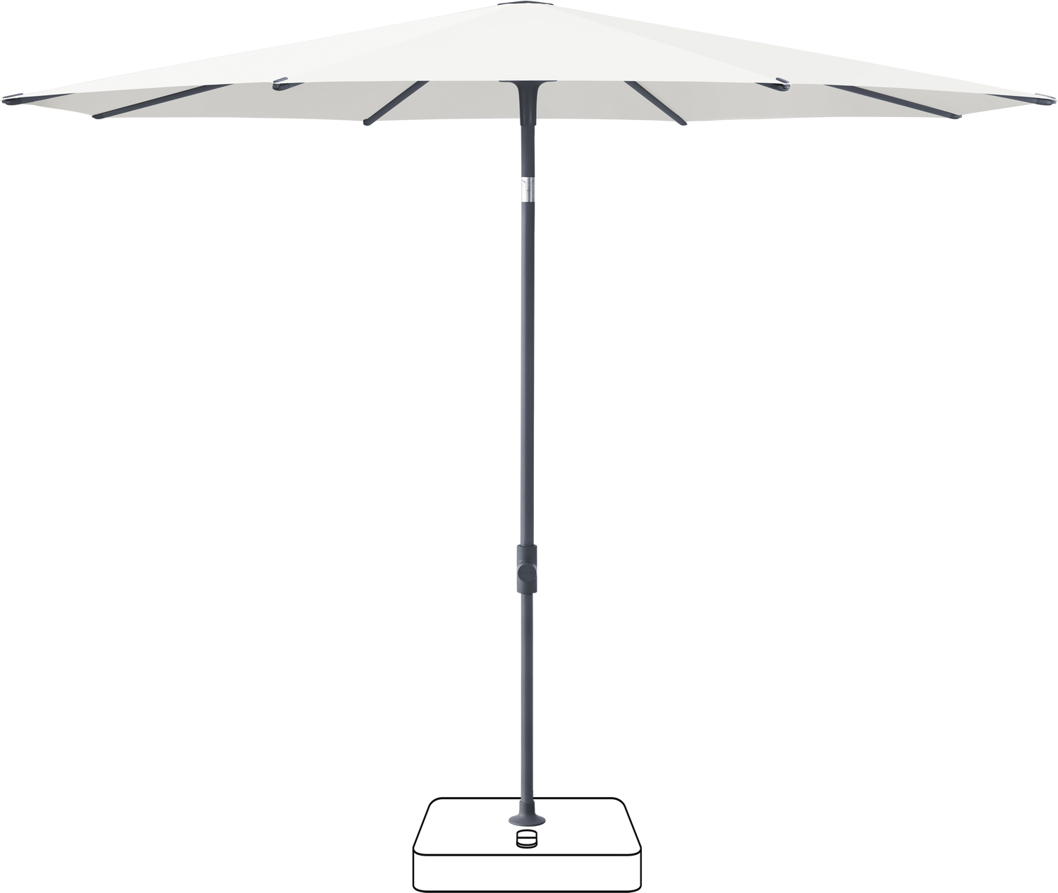 Glatz VITA Piana - Sonnenschirm - Gestell Aluminium, seidengrau oder anthrazit pulverbeschichtet, Ø 220, Ø 250 cm & Ø 300 cm