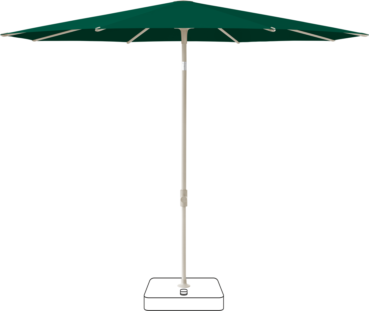 Glatz VITA Piana - Sonnenschirm - Gestell Aluminium, seidengrau oder anthrazit pulverbeschichtet, Ø 220, Ø 250 cm & Ø 300 cm