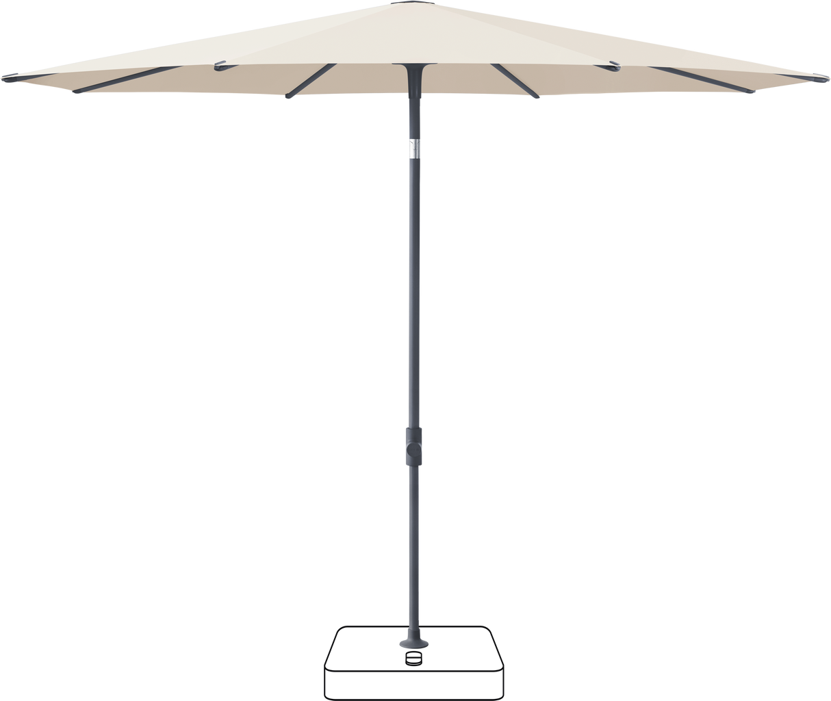 Glatz VITA Piana - Sonnenschirm - Gestell Aluminium, seidengrau oder anthrazit pulverbeschichtet, Ø 220, Ø 250 cm & Ø 300 cm
