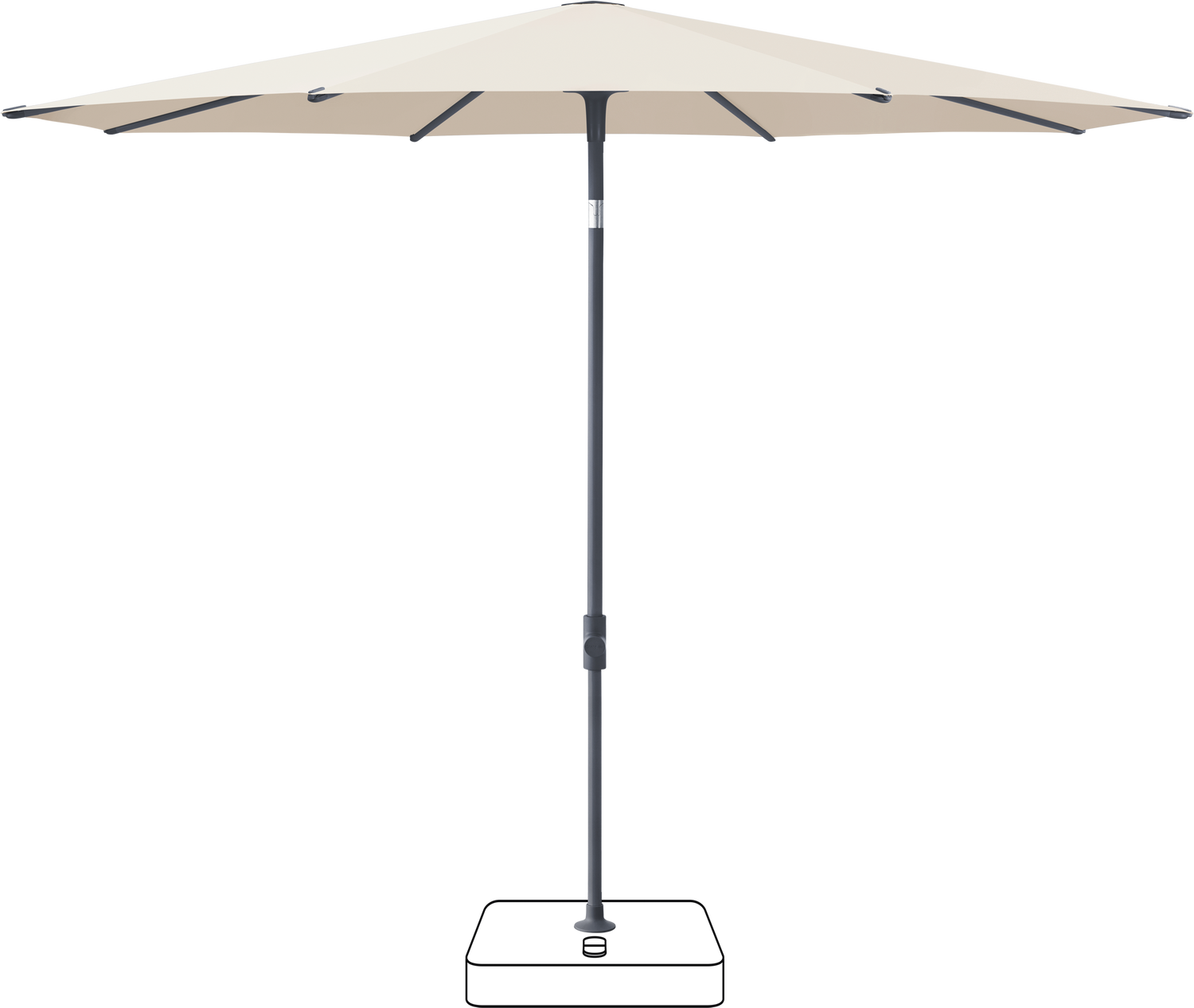 Glatz VITA Piana - Sonnenschirm - Gestell Aluminium, seidengrau oder anthrazit pulverbeschichtet, Ø 220, Ø 250 cm & Ø 300 cm