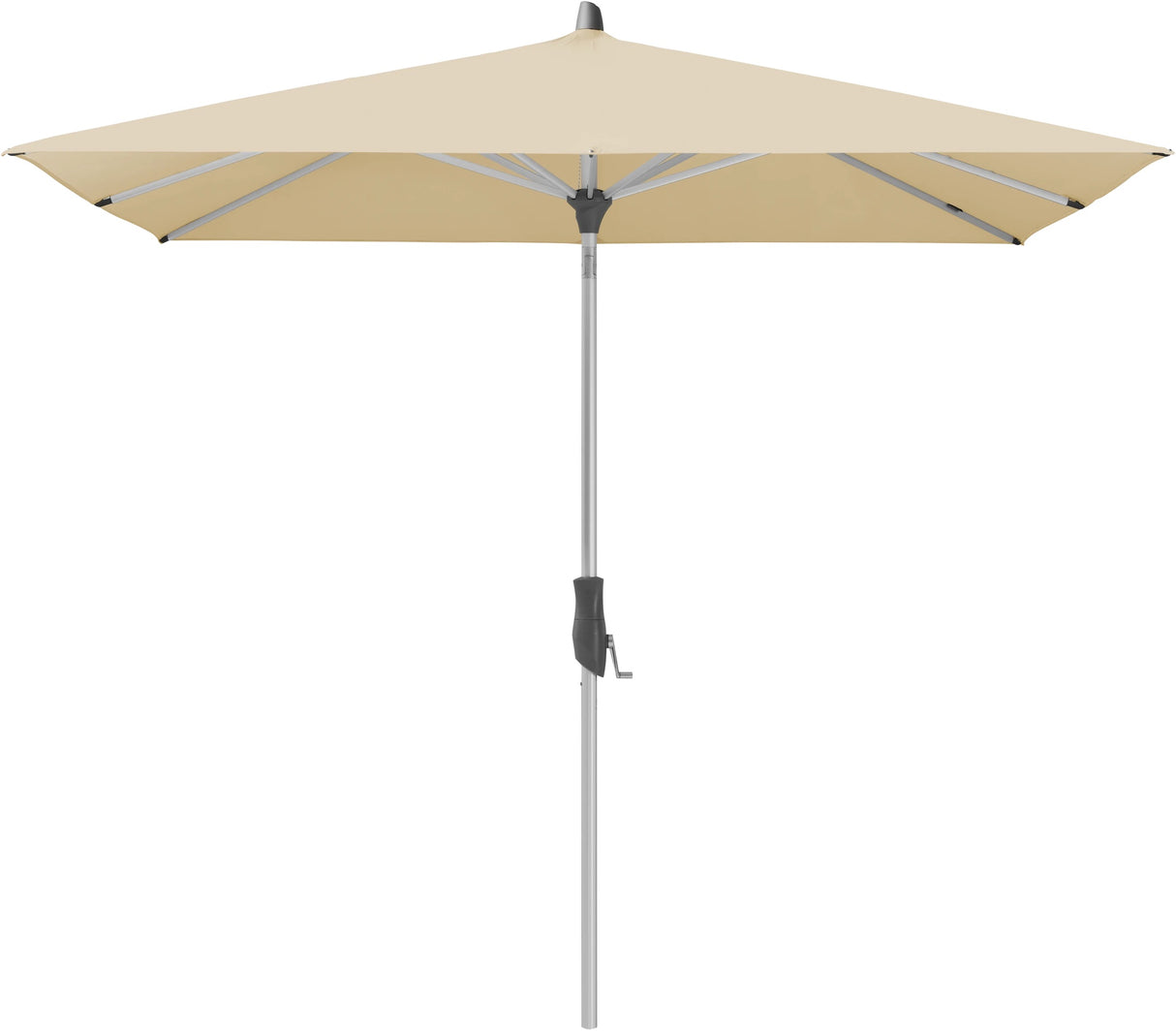 Glatz ALU-TWIST Sonnenschirm, Gestell Aluminium natureloxiert - quadratisch