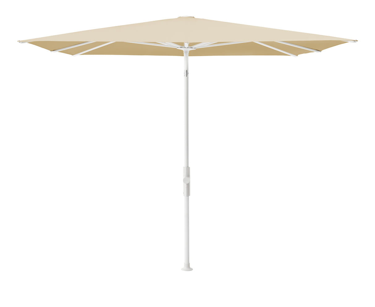 Glatz TWIST Sonnenschirm matt weiß pulverbeschichtet - quadratisch