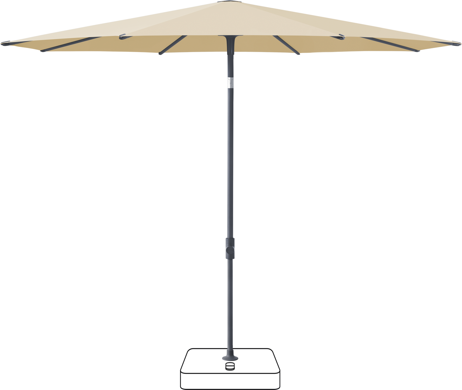 Glatz VITA Piana - Sonnenschirm - Gestell Aluminium, seidengrau oder anthrazit pulverbeschichtet, Ø 220, Ø 250 cm & Ø 300 cm