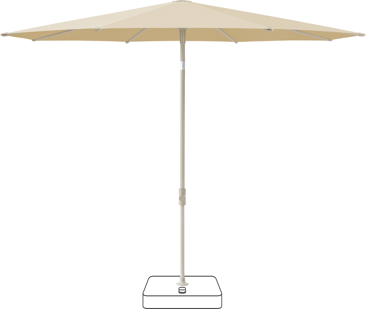Glatz VITA Piana - Sonnenschirm - Gestell Aluminium, seidengrau oder anthrazit pulverbeschichtet, Ø 220, Ø 250 cm & Ø 300 cm