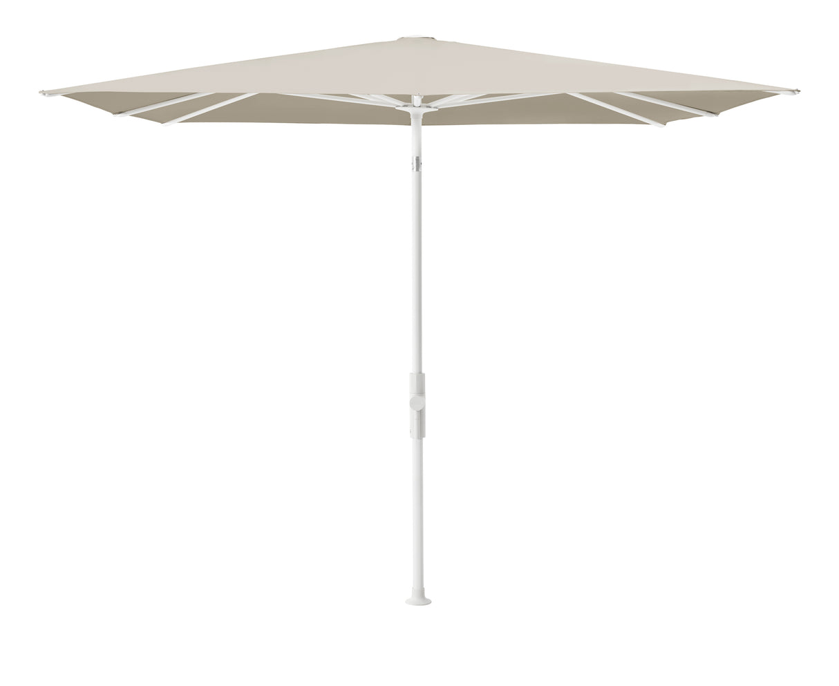 Glatz TWIST Sonnenschirm matt weiß pulverbeschichtet - quadratisch