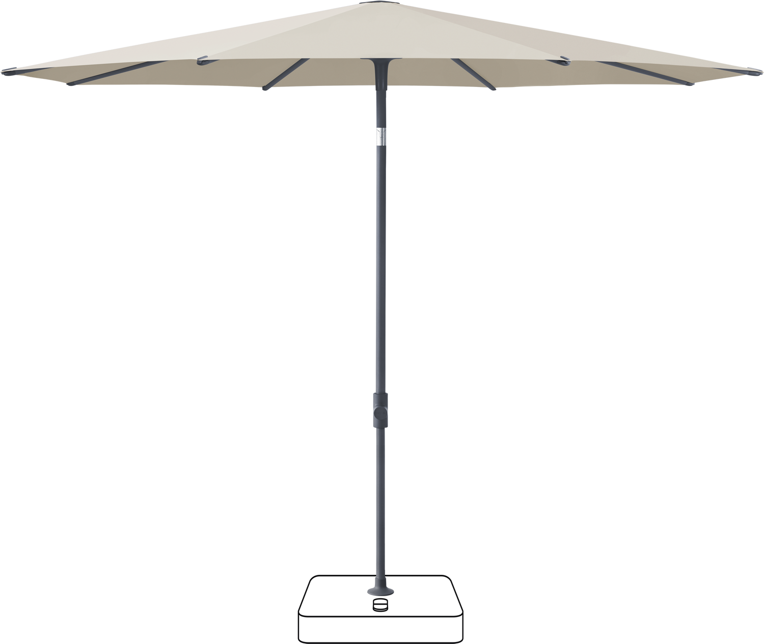 Glatz VITA Piana - Sonnenschirm - Gestell Aluminium, seidengrau oder anthrazit pulverbeschichtet, Ø 220, Ø 250 cm & Ø 300 cm