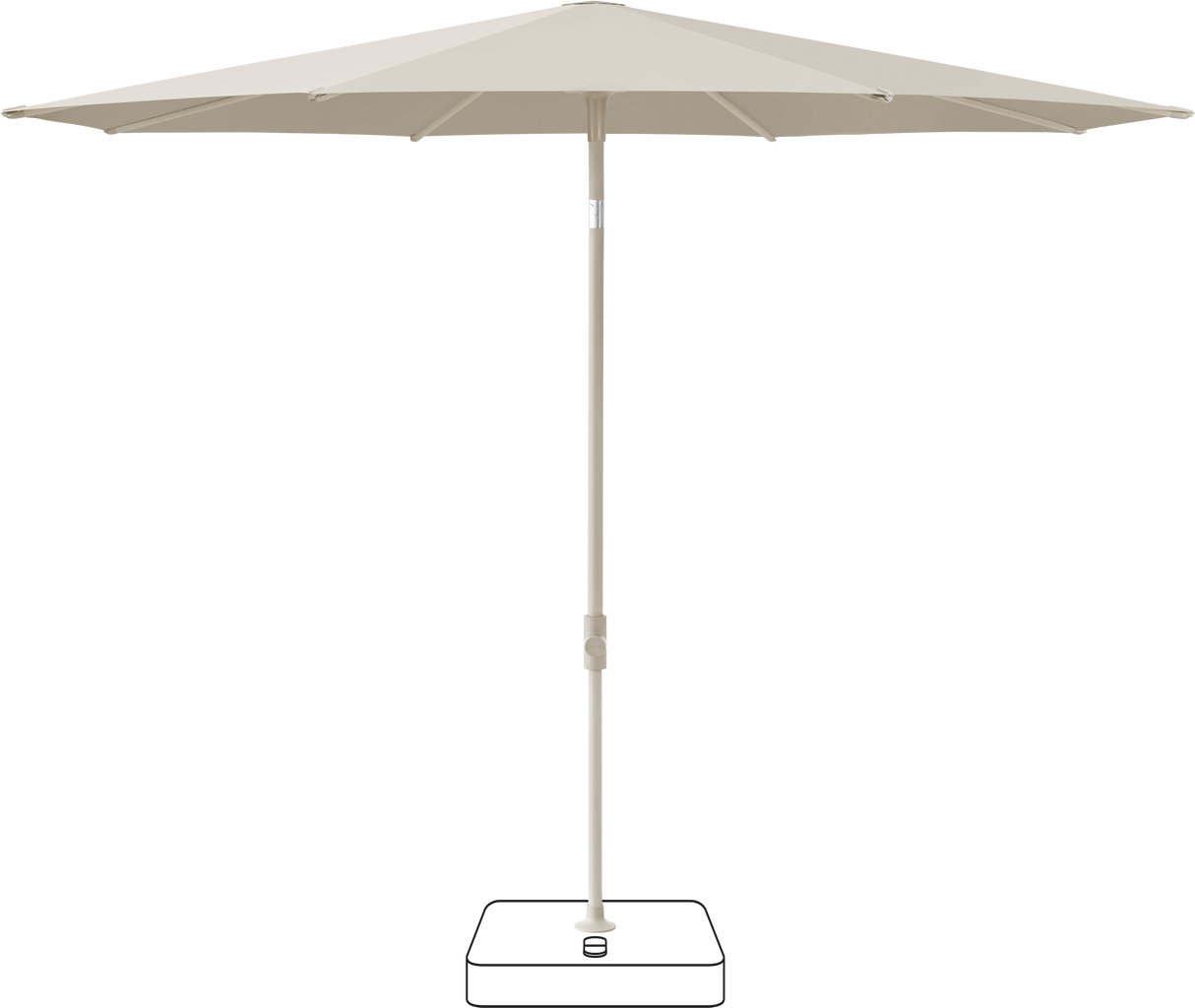 Glatz VITA Piana - Sonnenschirm - Gestell Aluminium, seidengrau oder anthrazit pulverbeschichtet, Ø 220, Ø 250 cm & Ø 300 cm