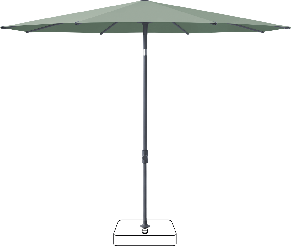 Glatz VITA Piana - Sonnenschirm - Gestell Aluminium, seidengrau oder anthrazit pulverbeschichtet, Ø 220, Ø 250 cm & Ø 300 cm