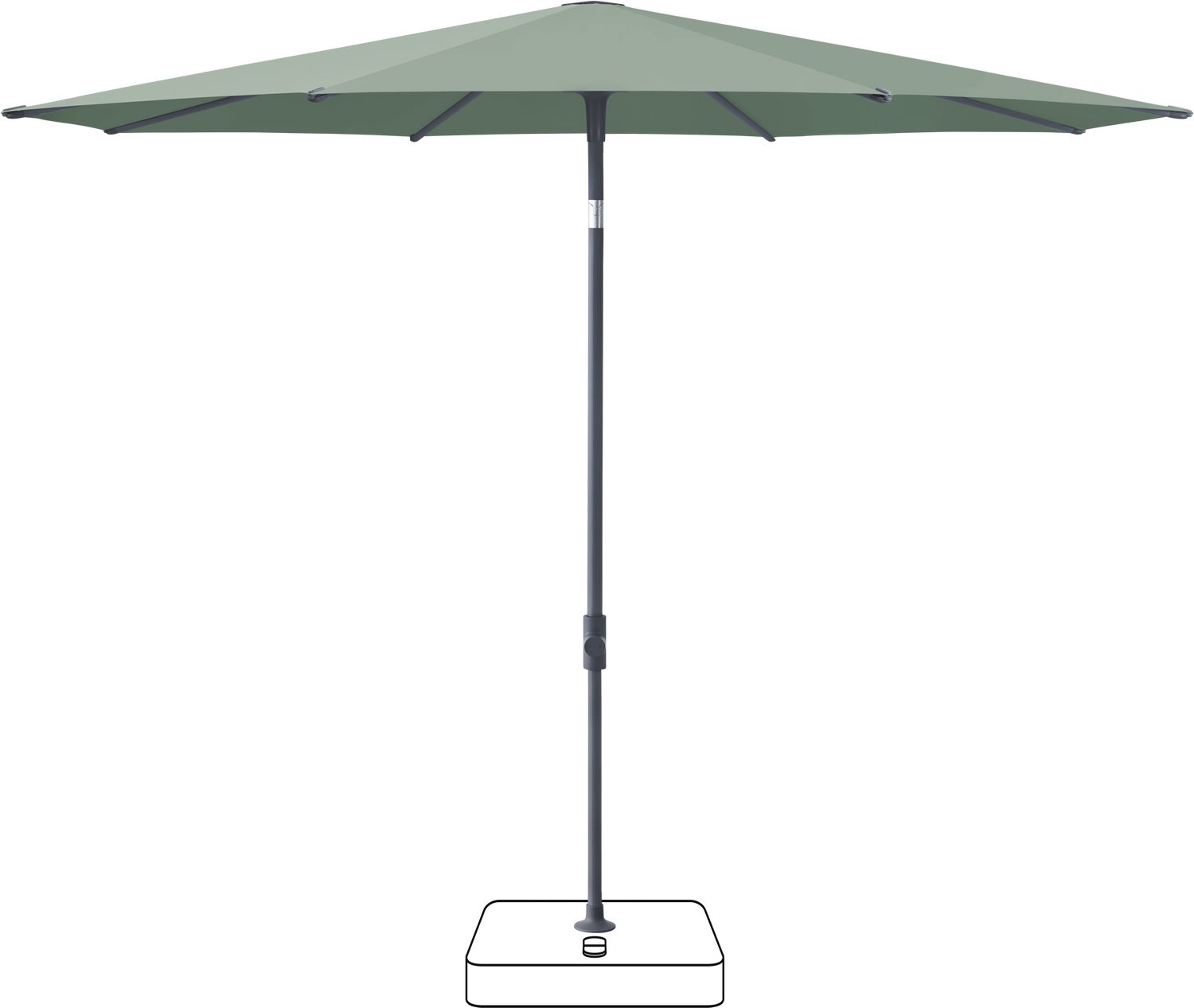 Glatz VITA Piana - Sonnenschirm - Gestell Aluminium, seidengrau oder anthrazit pulverbeschichtet, Ø 220, Ø 250 cm & Ø 300 cm