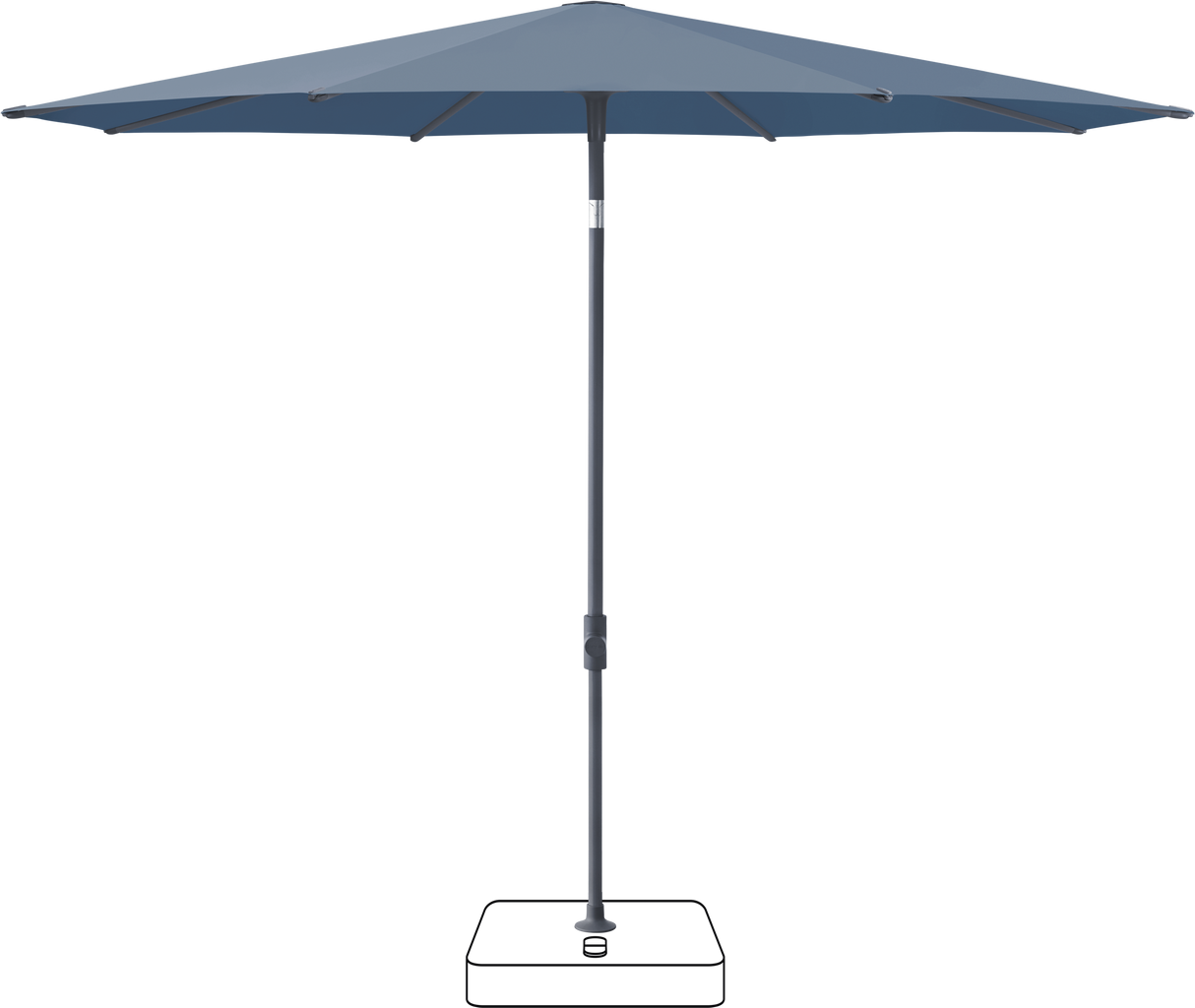 Glatz VITA Piana - Sonnenschirm - Gestell Aluminium, seidengrau oder anthrazit pulverbeschichtet, Ø 220, Ø 250 cm & Ø 300 cm