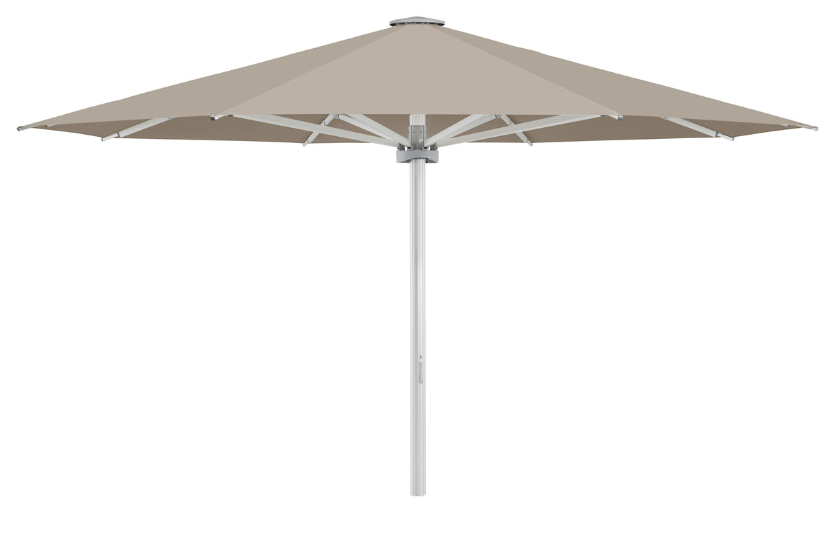 Glatz Großschirm - PALAZZO Style/E, Gestell Aluminium natureloxiert, mit Kurbel - rund