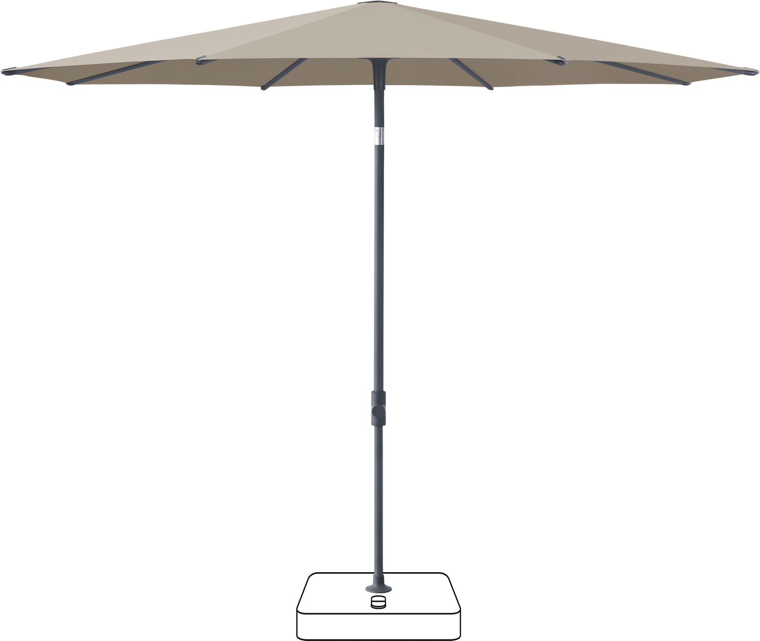 Glatz VITA Piana - Sonnenschirm - Gestell Aluminium, seidengrau oder anthrazit pulverbeschichtet, Ø 220, Ø 250 cm & Ø 300 cm
