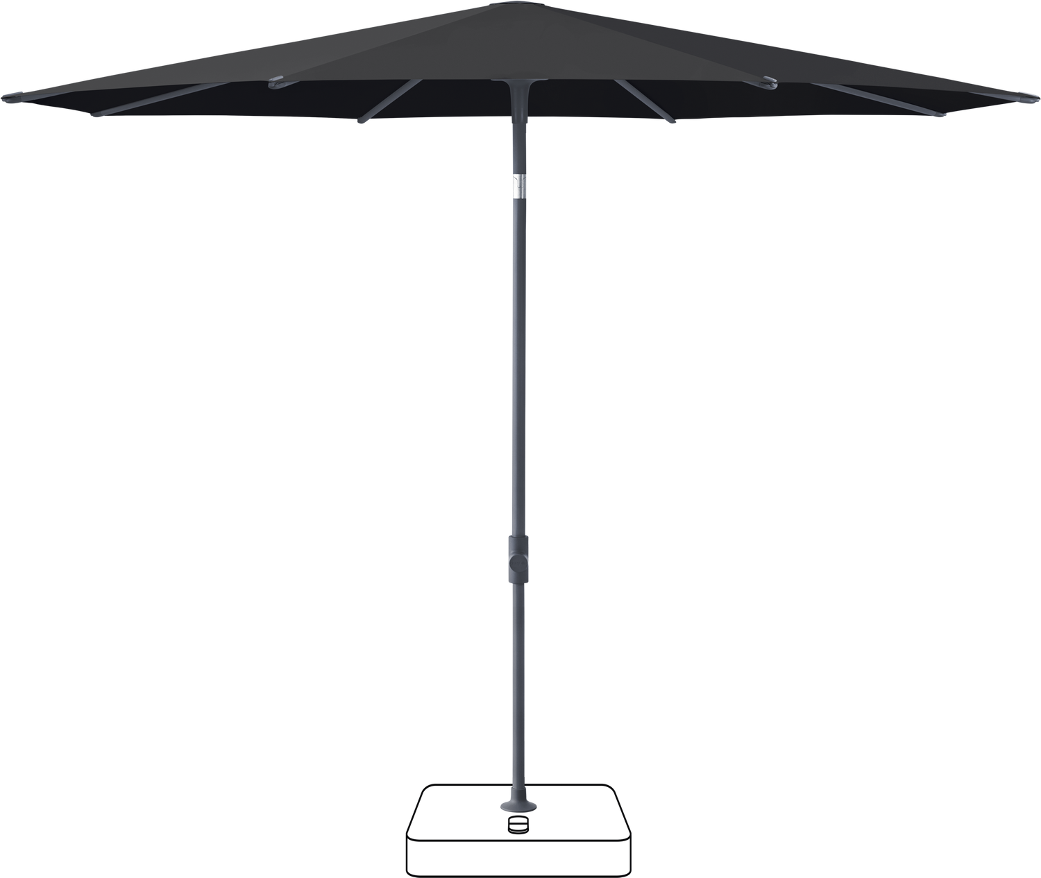 Glatz VITA Piana - Sonnenschirm - Gestell Aluminium, seidengrau oder anthrazit pulverbeschichtet, Ø 220, Ø 250 cm & Ø 300 cm