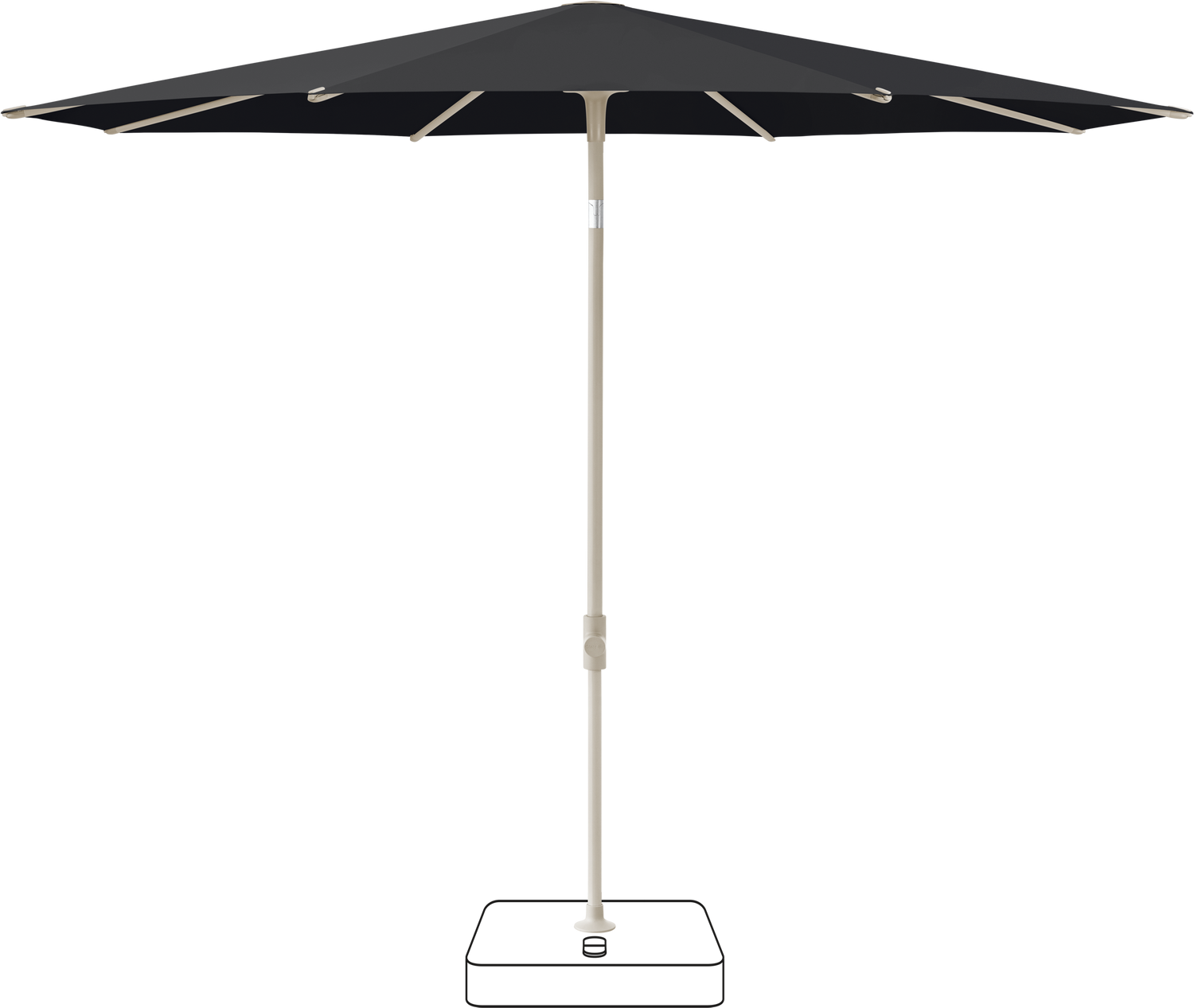 Glatz VITA Piana - Sonnenschirm - Gestell Aluminium, seidengrau oder anthrazit pulverbeschichtet, Ø 220, Ø 250 cm & Ø 300 cm