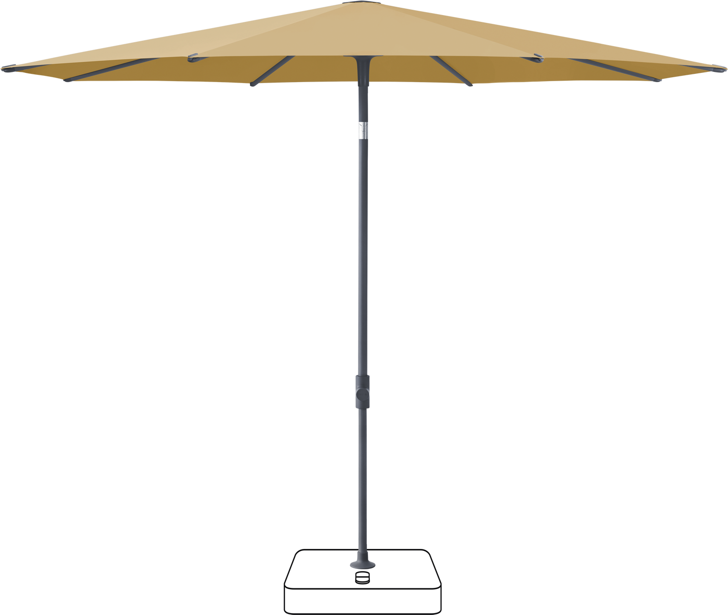 Glatz VITA Piana - Sonnenschirm - Gestell Aluminium, seidengrau oder anthrazit pulverbeschichtet, Ø 220, Ø 250 cm & Ø 300 cm