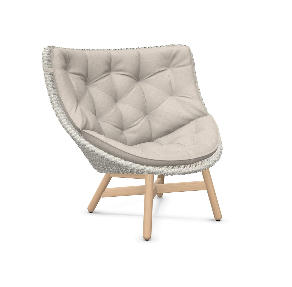 DEDON MBRACE Hochlehner Teak Gestell - Geflecht Sea Salt