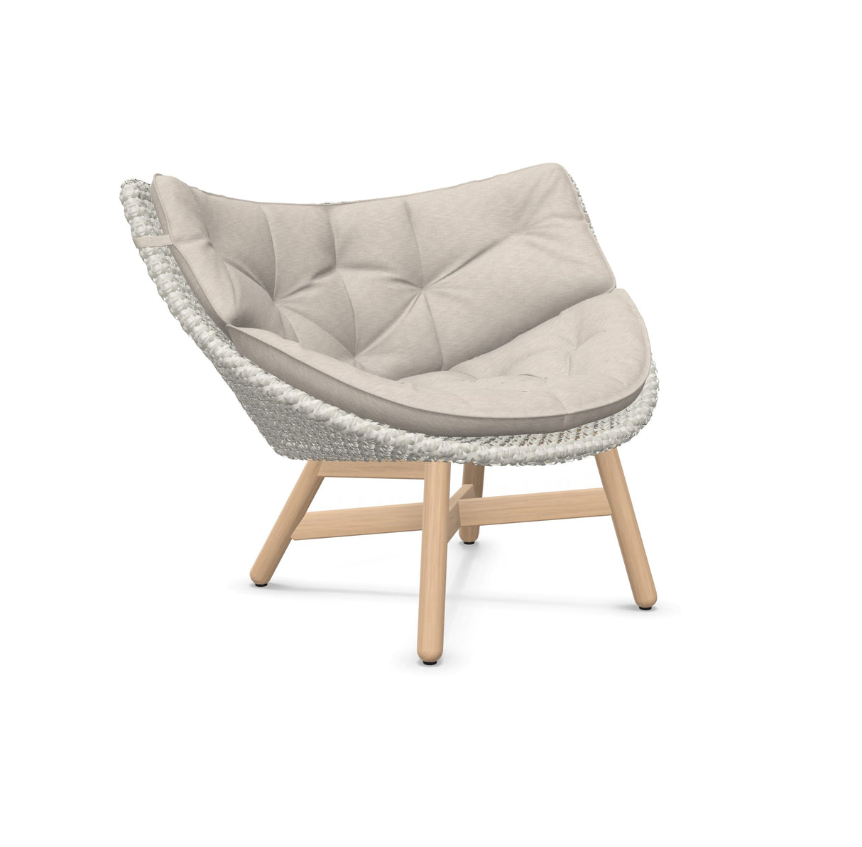 DEDON MBRACE Lounge Sessel Teak Gestell - Geflecht Sea Salt