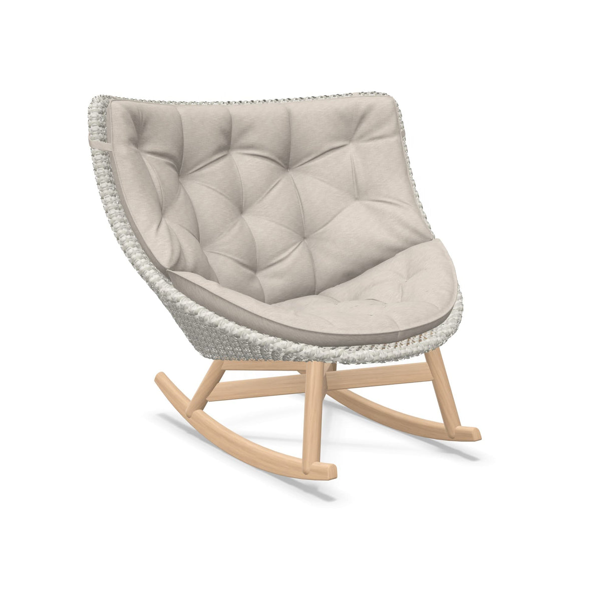 DEDON MBRACE Schaukelstuhl Teak Gestell - Geflecht Sea Salt