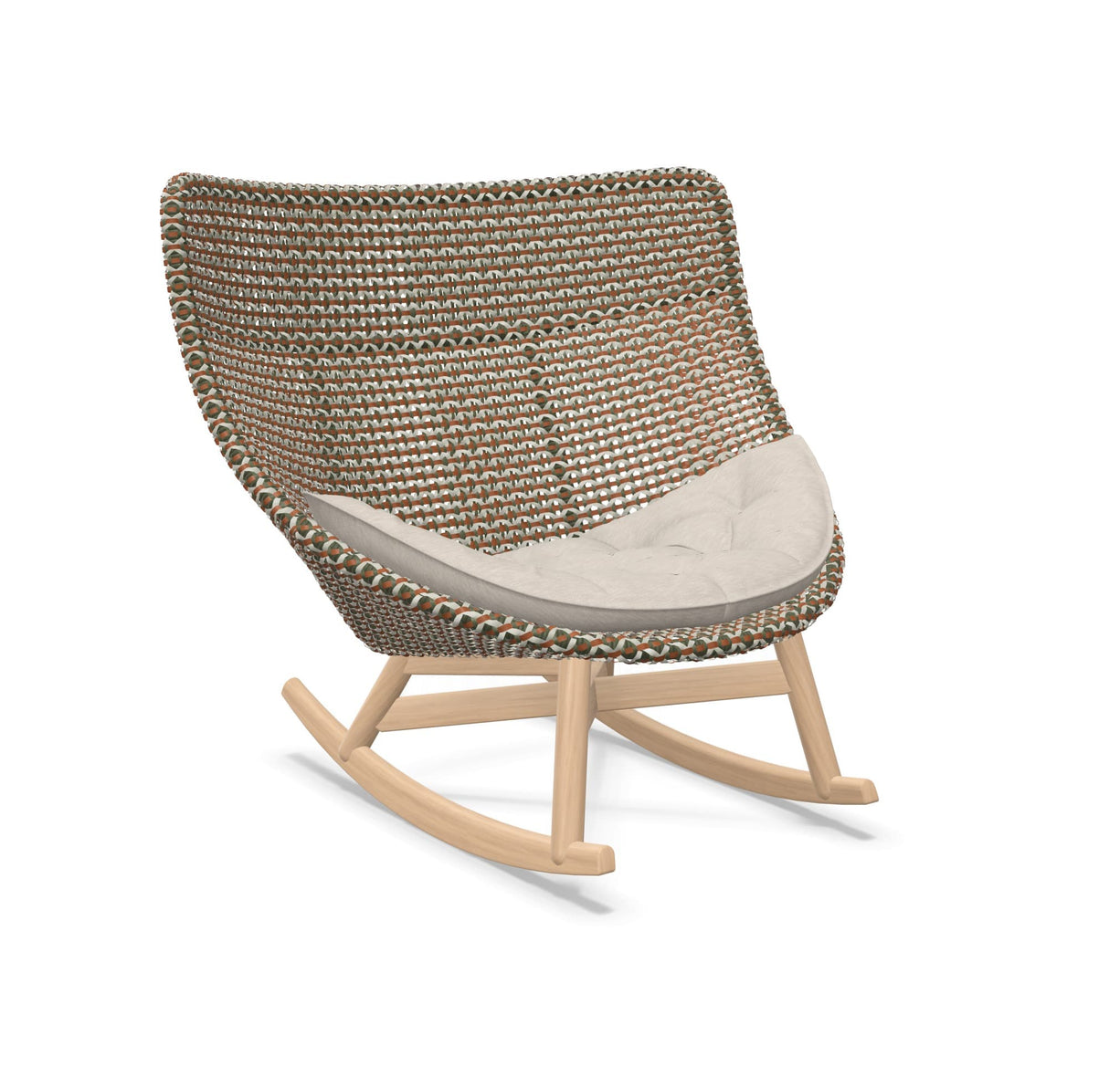 DEDON MBRACE Schaukelstuhl Teak Gestell - Geflecht Chestnut