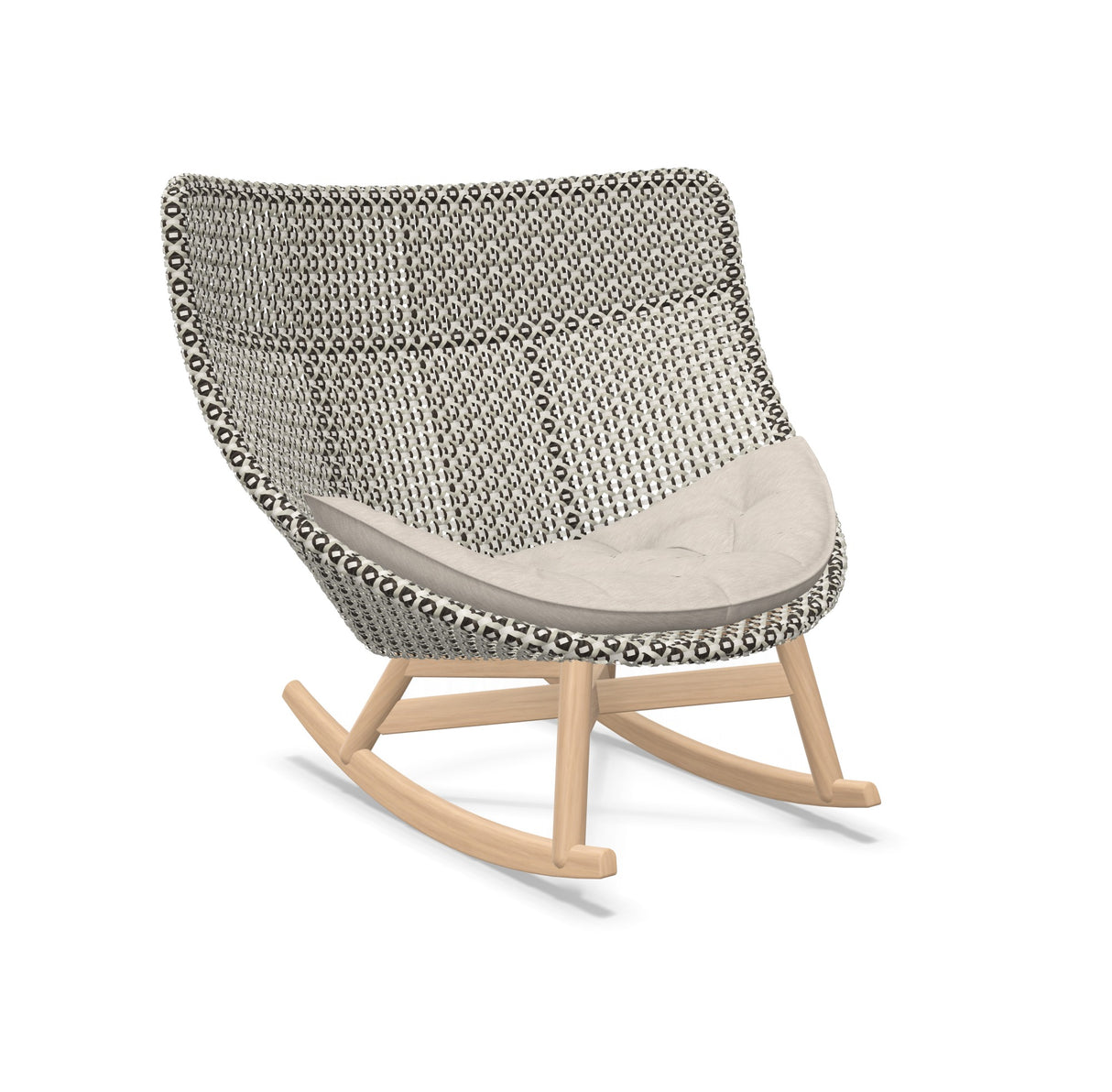 DEDON MBRACE Schaukelstuhl Teak Gestell - Geflecht Pepper