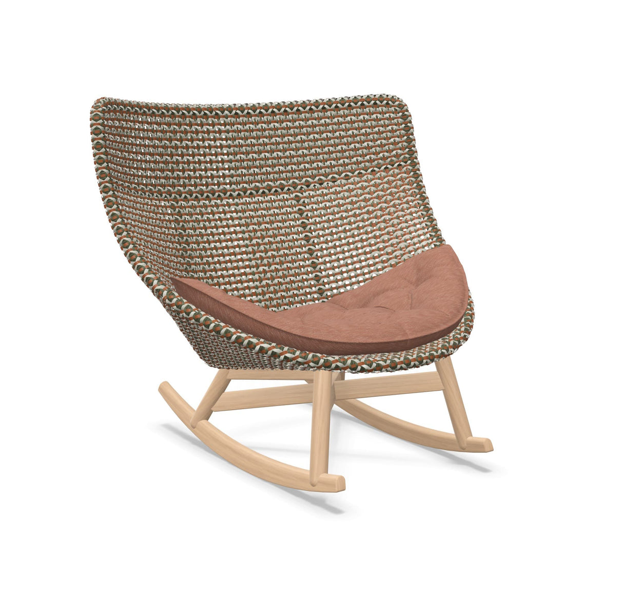DEDON MBRACE Schaukelstuhl Teak Gestell - Geflecht Chestnut