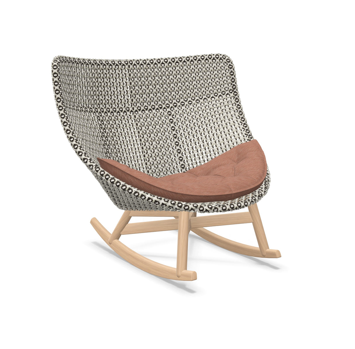 DEDON MBRACE Schaukelstuhl Teak Gestell - Geflecht Pepper