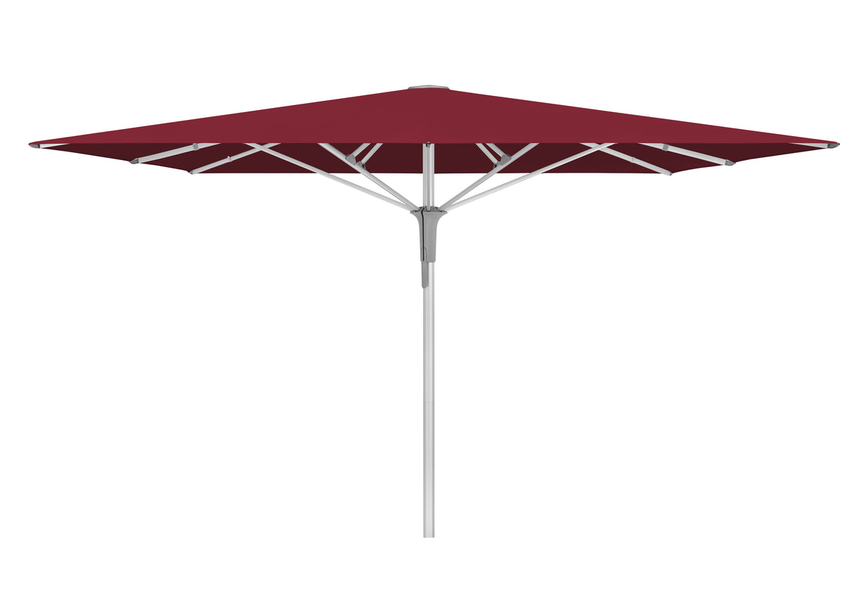 Glatz Gastronomieschirm - FORTELLO Pro, Gestell Aluminium natureloxiert, 350 x 350 cm / 400 x 400 cm / 400 x 300 cm,