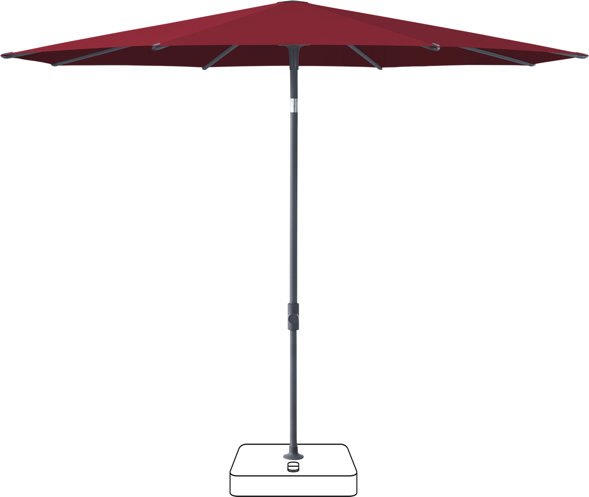 Glatz VITA Piana - Sonnenschirm - Gestell Aluminium, seidengrau oder anthrazit pulverbeschichtet, Ø 220, Ø 250 cm & Ø 300 cm