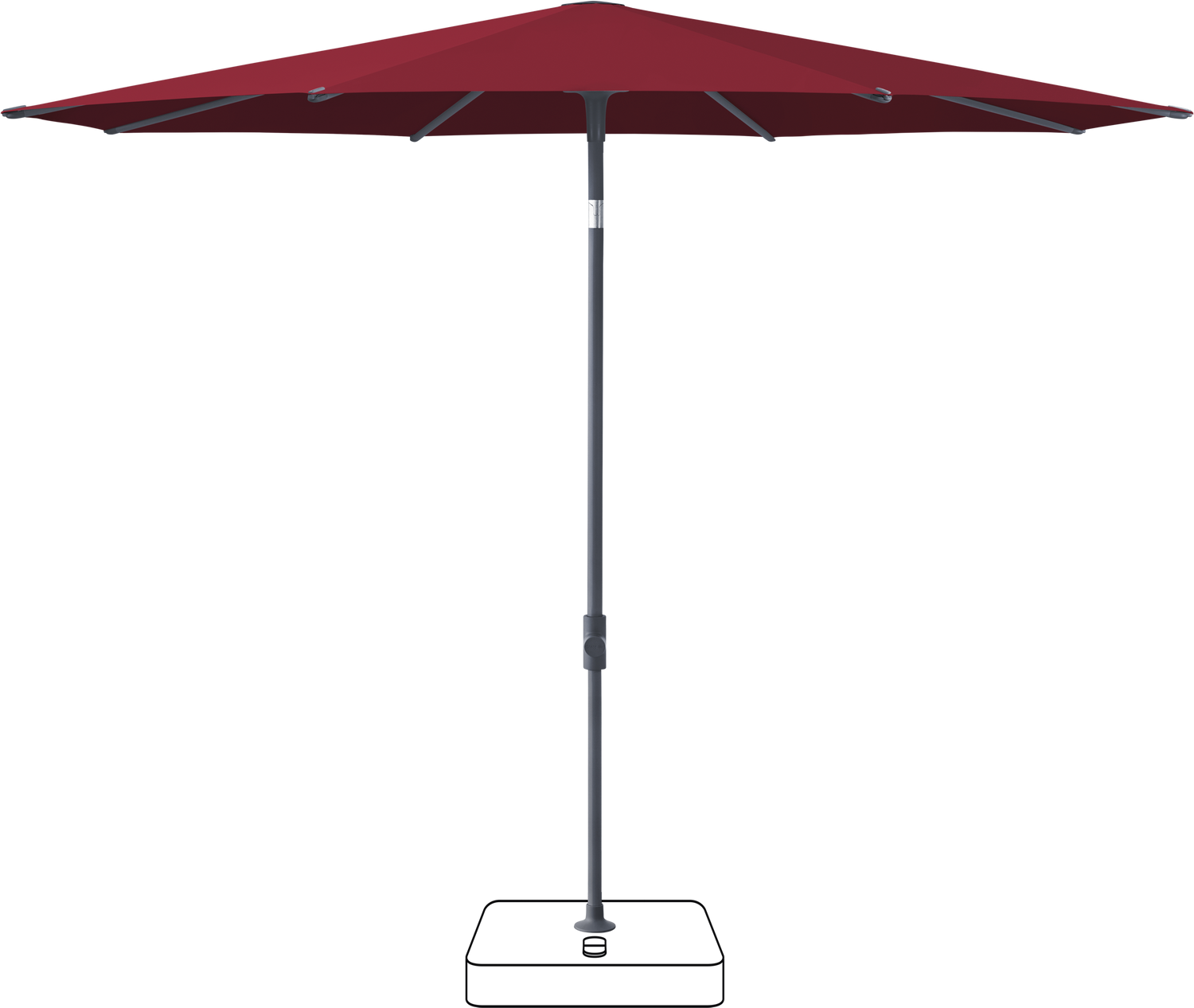 Glatz VITA Piana - Sonnenschirm - Gestell Aluminium, seidengrau oder anthrazit pulverbeschichtet, Ø 220, Ø 250 cm & Ø 300 cm