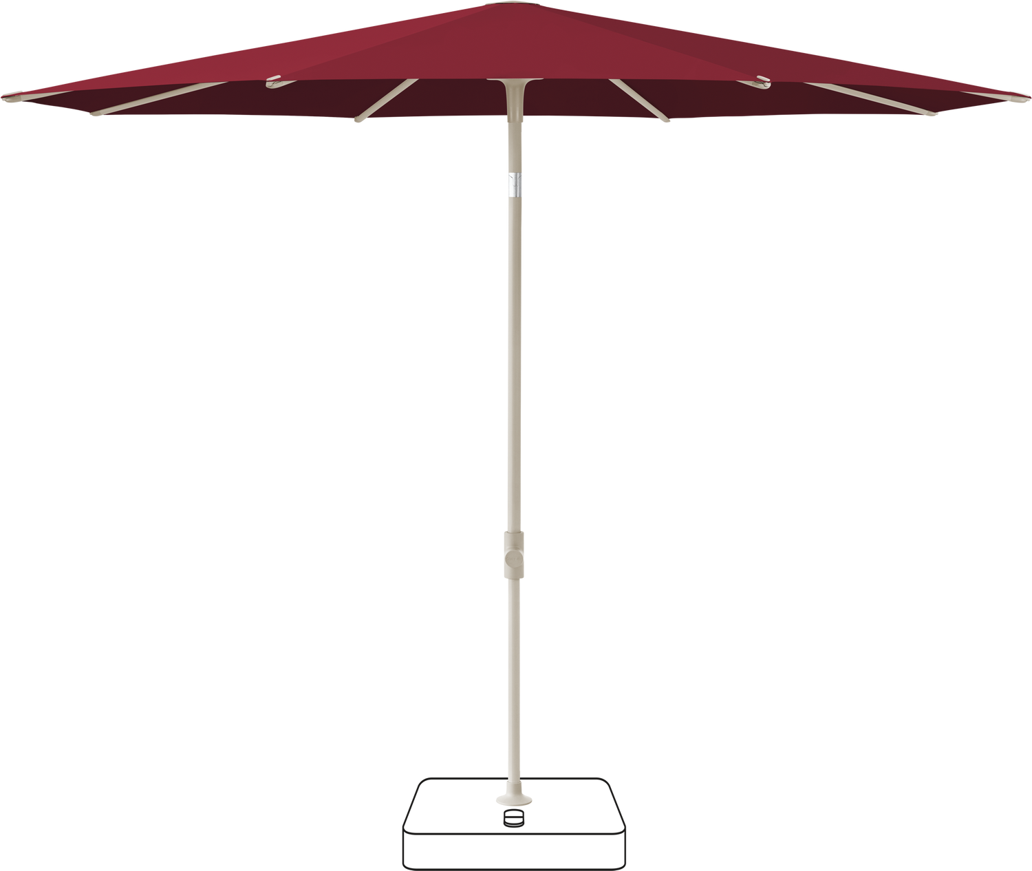 Glatz VITA Piana - Sonnenschirm - Gestell Aluminium, seidengrau oder anthrazit pulverbeschichtet, Ø 220, Ø 250 cm & Ø 300 cm