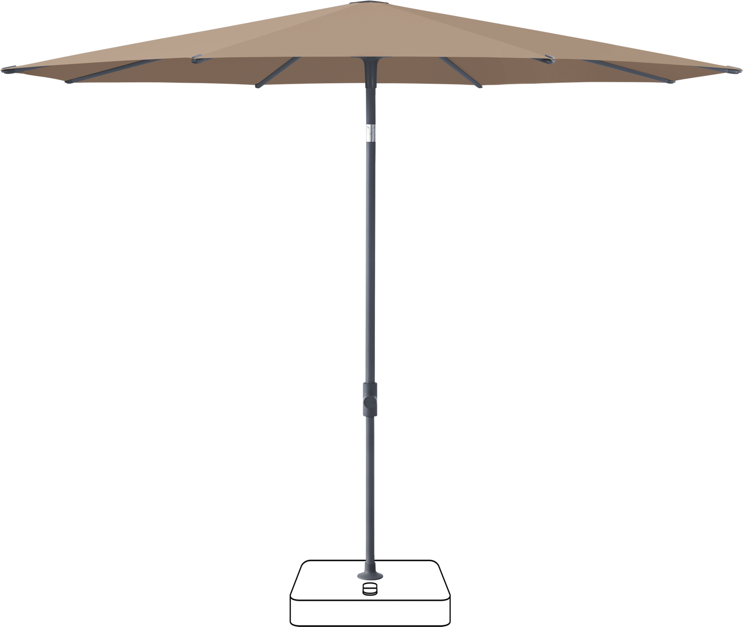 Glatz VITA Piana - Sonnenschirm - Gestell Aluminium, seidengrau oder anthrazit pulverbeschichtet, Ø 220, Ø 250 cm & Ø 300 cm