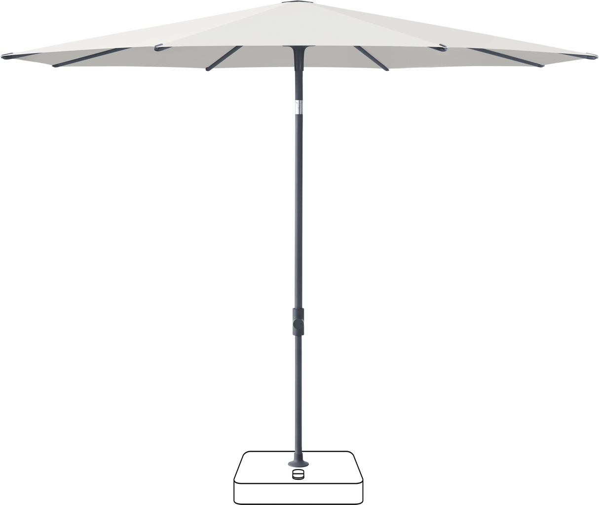 Glatz VITA Piana - Sonnenschirm - Gestell Aluminium, seidengrau oder anthrazit pulverbeschichtet, Ø 220, Ø 250 cm & Ø 300 cm