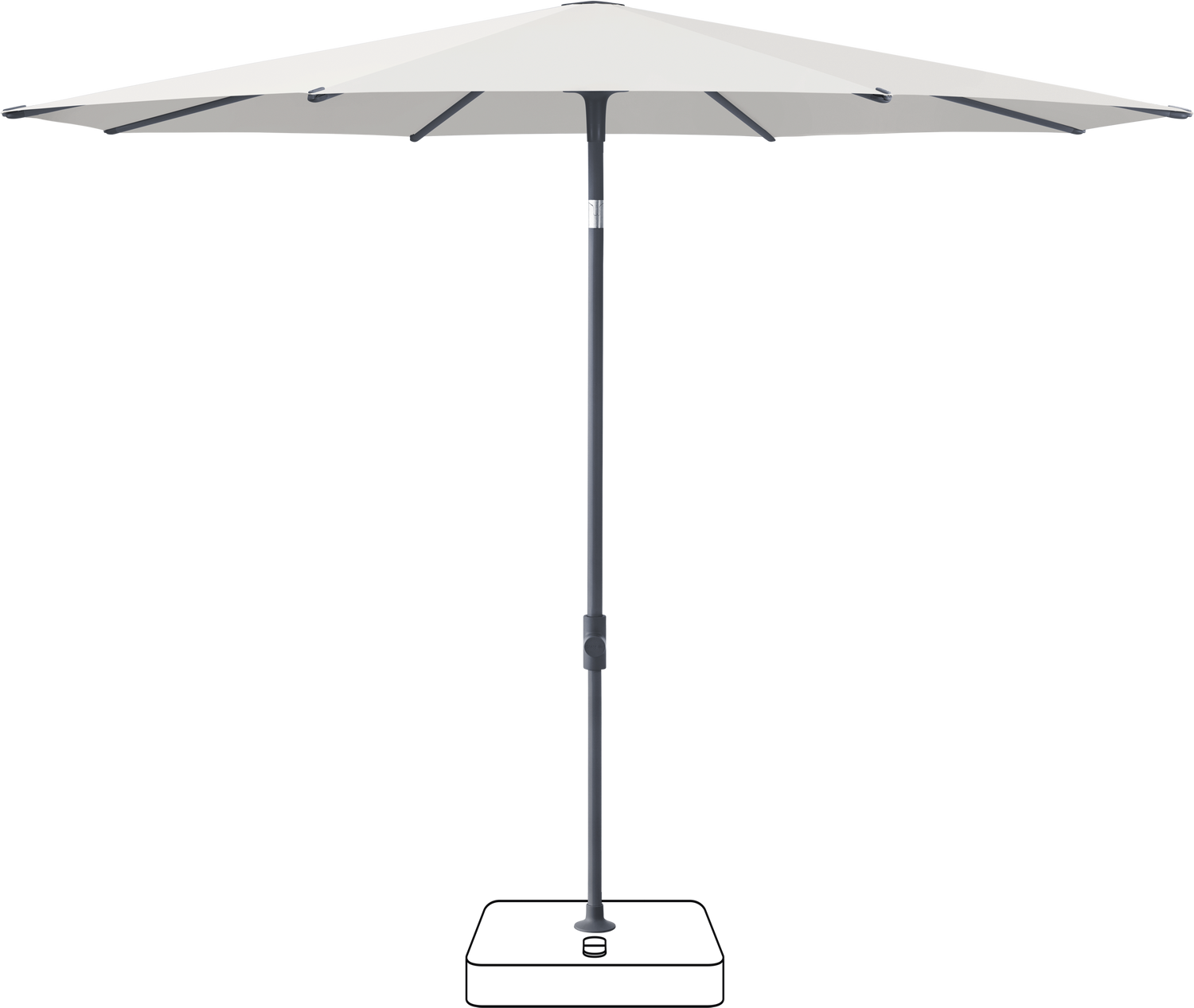 Glatz VITA Piana - Sonnenschirm - Gestell Aluminium, seidengrau oder anthrazit pulverbeschichtet, Ø 220, Ø 250 cm & Ø 300 cm