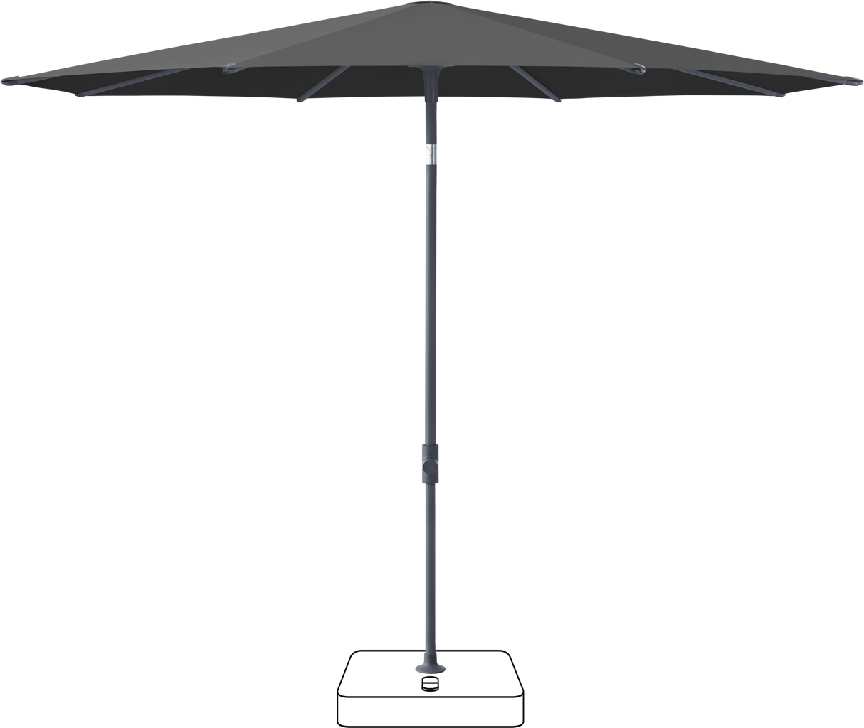 Glatz VITA Piana - Sonnenschirm - Gestell Aluminium, seidengrau oder anthrazit pulverbeschichtet, Ø 220, Ø 250 cm & Ø 300 cm