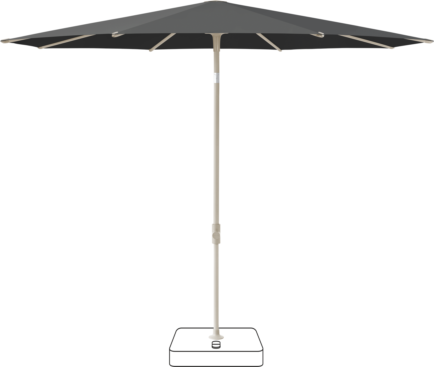 Glatz VITA Piana - Sonnenschirm - Gestell Aluminium, seidengrau oder anthrazit pulverbeschichtet, Ø 220, Ø 250 cm & Ø 300 cm